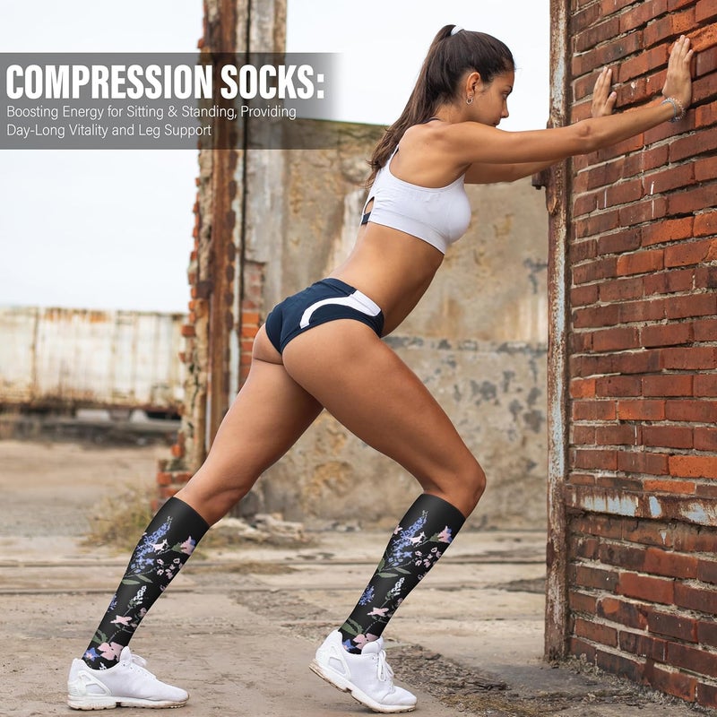 WITHYOU Store 3 Pairs Compression Socks for Women & Men 15-20 mmHg,Best Support for Nurses Running Hiking - Image 5
